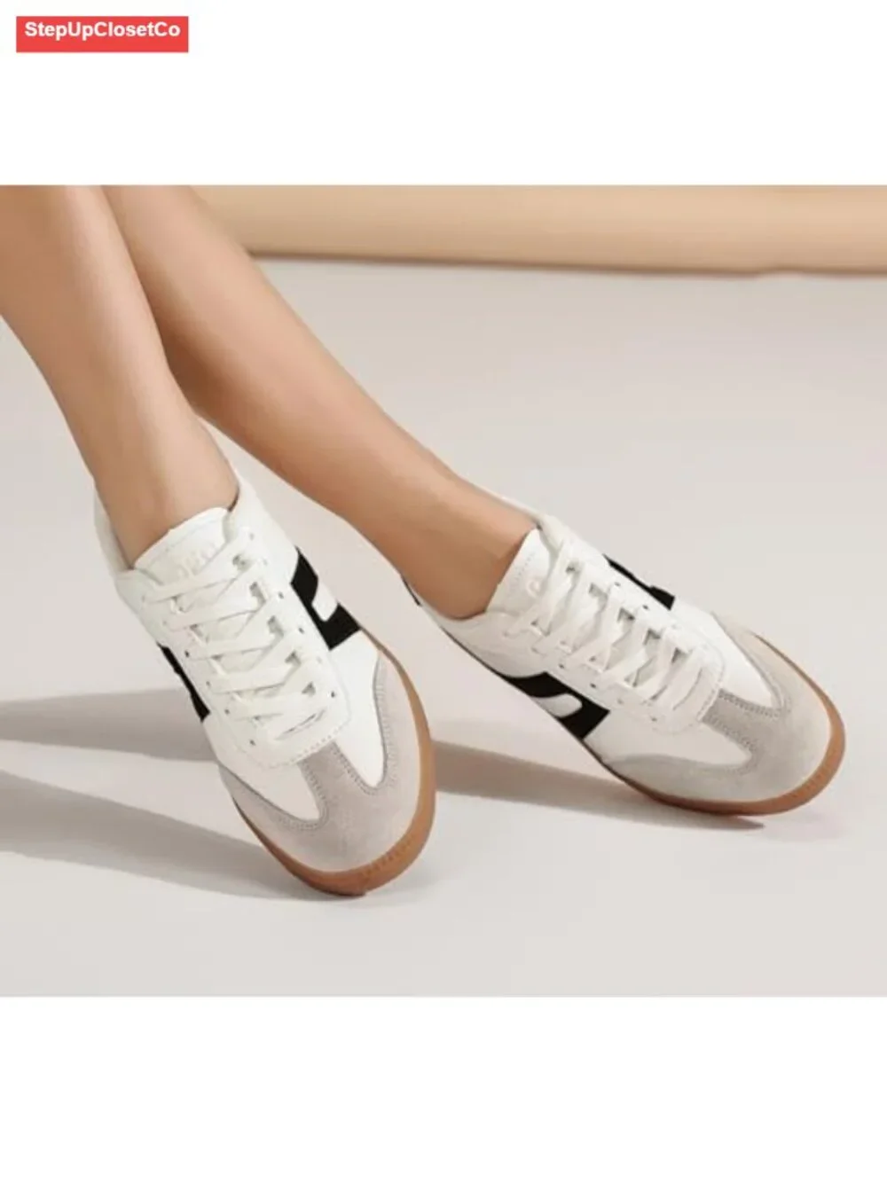 Women's Retro Gum Sole Lace Sneakers Casual Walking Tennis Shoes